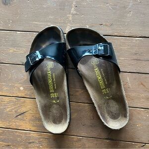 Birkenstock Madrid Patent Leather Slide Sandals for Women